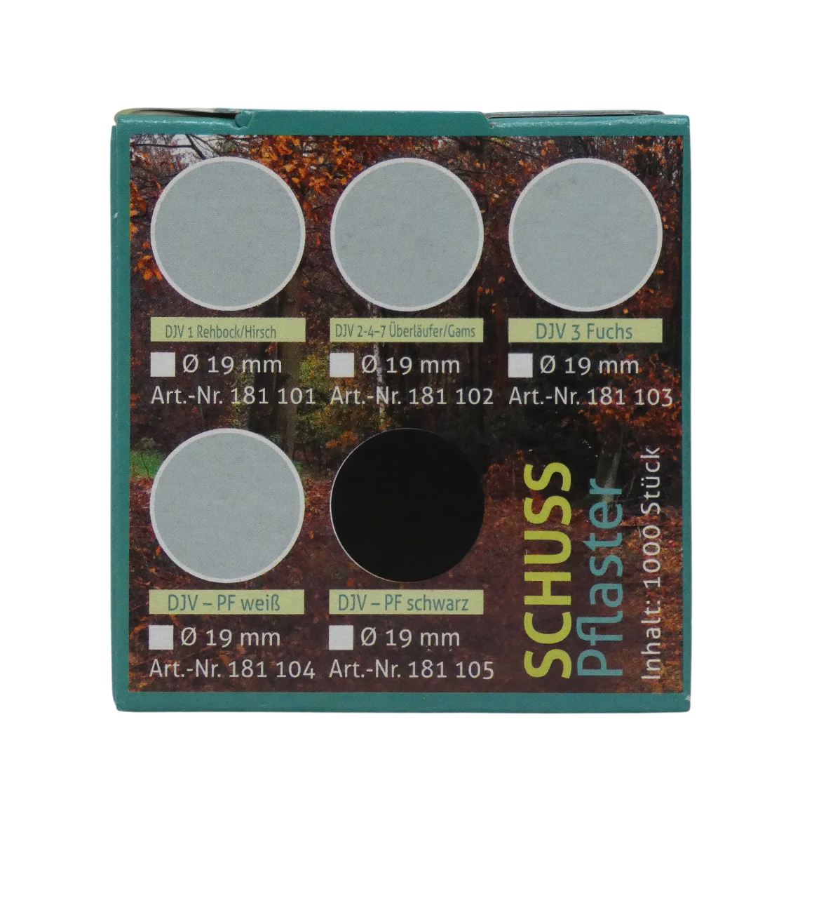 Schusspflaster, schwarz 19mm